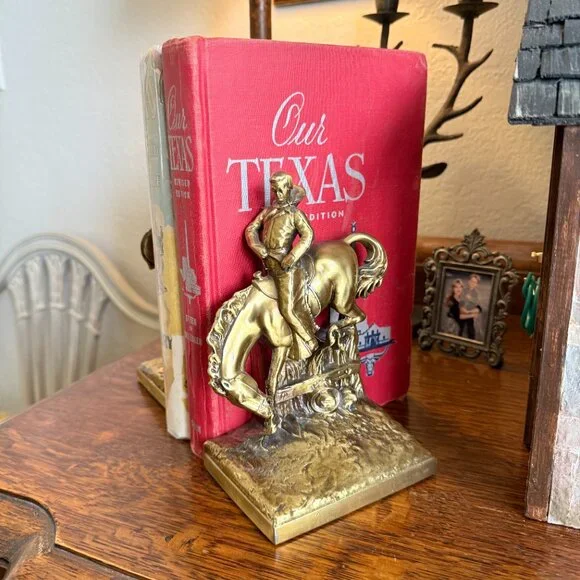 1960's PM Craftsman Cast Bronze Western Bookends - Picture 8 of 17